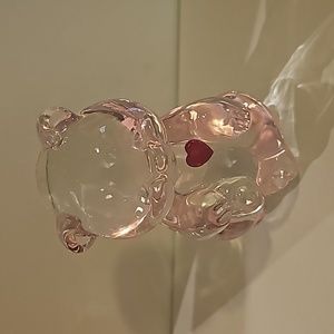 Fenton glass bear with red heart